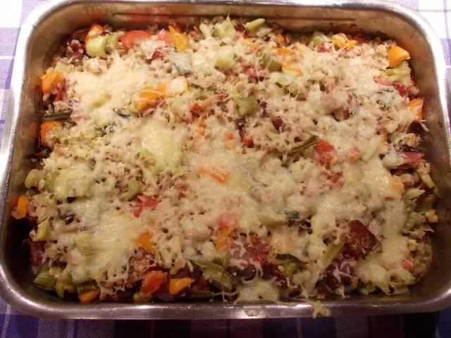 Rezept: Dinkelauflauf mit Staudensellerie und Schinken Bild Nr. 9 Dinkelauflauf mit Staudensellerie und Schinken - Rezept - Bild Nr. 9