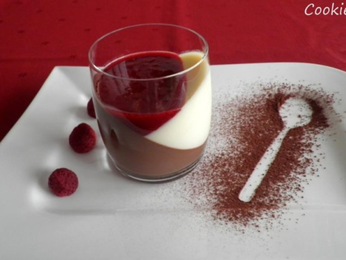 Schokoladen - Panna Cotta schwarz/weiß mit Himbeersoße - Rezept ...