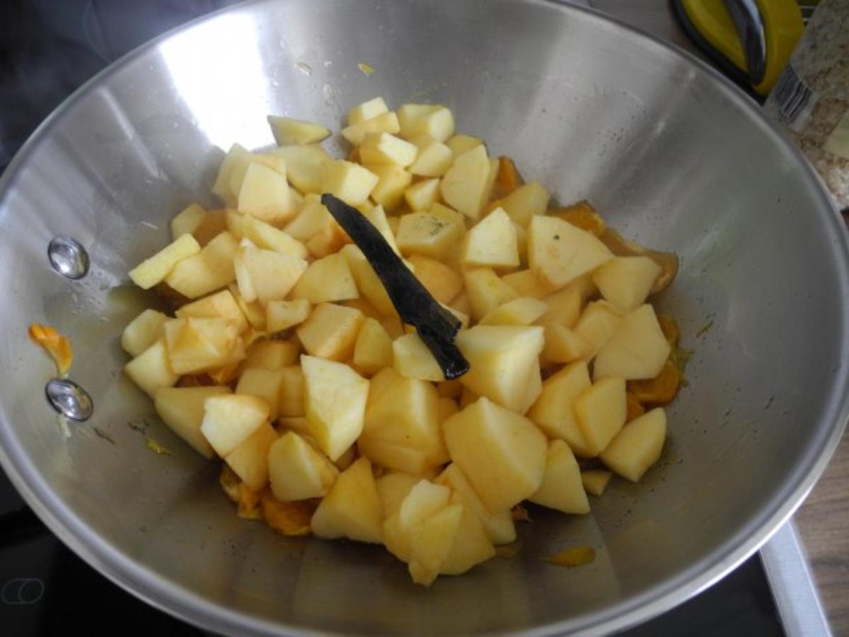 Dessert : Milchreis an heißen karamelisierten Apfel-Clementinen-Obst - Rezept - Bild Nr. 8