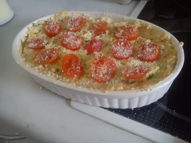 Rezept: Kartoffel- Schafskäse- Tomaten "Pizza" Bild Nr. 3 Kartoffel- Schafskäse- Tomaten "Pizza" - Rezept - Bild Nr. 3