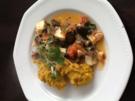 Kräutersaitlingsragout mit Püree von roten Linsen - Rezept