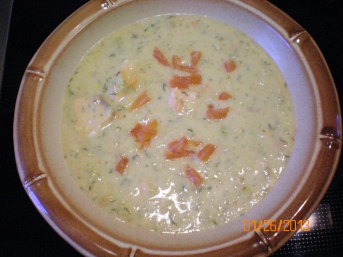 Suppe: Kartoffelsuppe mit Lachs - Rezept