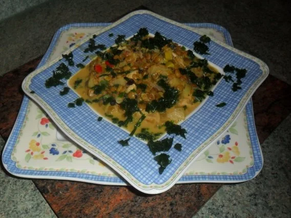 currylinsen mit hühnchen und sahne-eintopf mal anders - Rezept