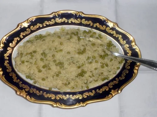 "Risi-Pisi" à la "Oòrndrasch". Ein locker, körniger Reis mit jungen Erbsen (Rzpt. um 1976) - Rezept