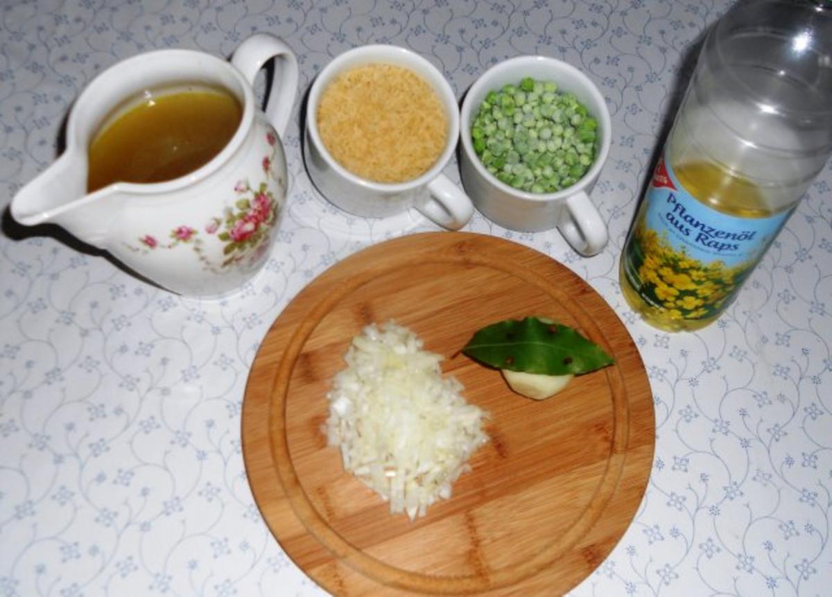"Risi-Pisi" à la "Oòrndrasch". Ein locker, körniger Reis mit jungen Erbsen (Rzpt. um 1976) - Rezept - Bild Nr. 2