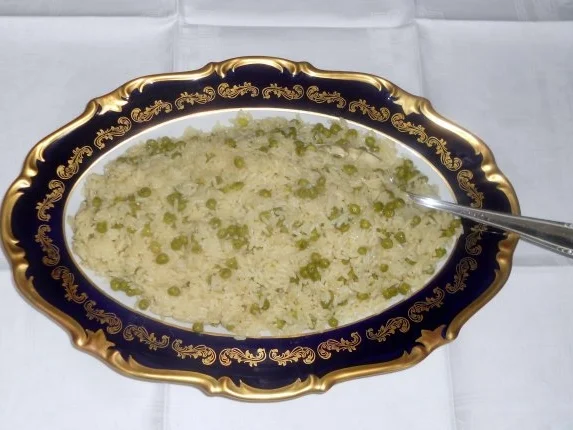 "Risi-Pisi" à la "Oòrndrasch". Ein locker, körniger Reis mit jungen Erbsen (Rzpt. um 1976) - Rezept - Bild Nr. 20