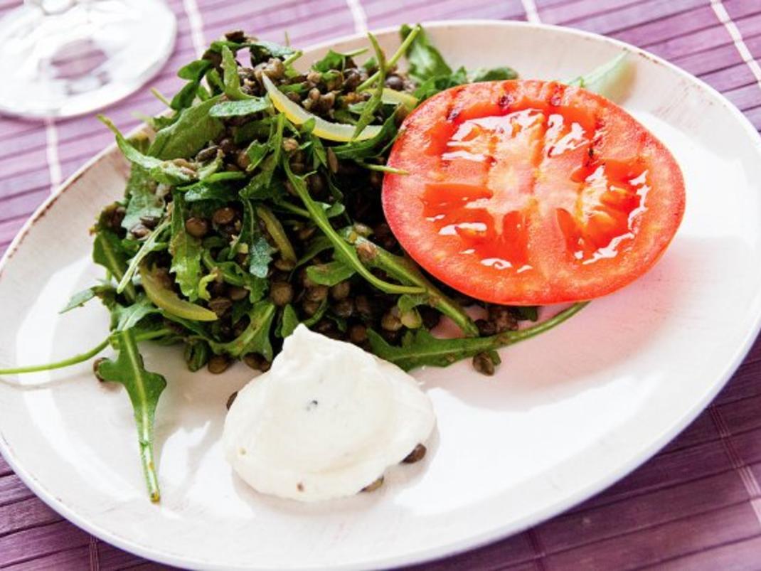 Linsensalat mit Brillat Savarin Mousse - einfach - 182 kcal/100g