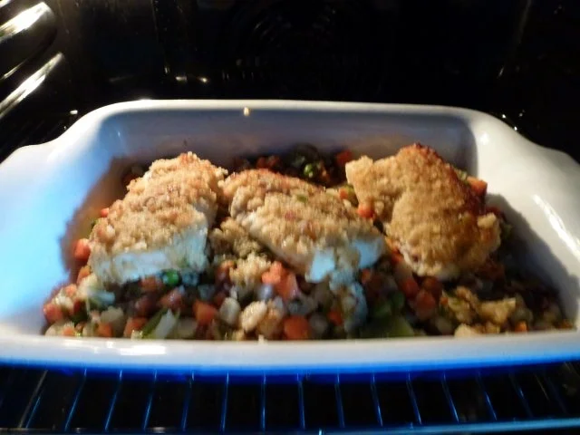 Rezept: Panierter Seelachs auf feinem Wurzelgemüse-Mix Bild Nr. 5 Panierter Seelachs auf feinem Wurzelgemüse-Mix - Rezept - Bild Nr. 5