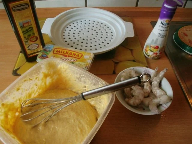 Käsespatzen  mit Knobi-Garnelen - Rezept - Bild Nr. 5