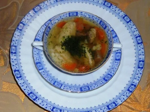 "Oma - Friede`s" klare Rindfleischsuppe mit Schwemmklößchen und Reis (Rzpt. um 1920) - Rezept - Bild Nr. 23