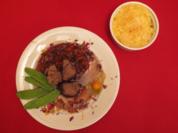 Rücken vom heimischen Reh an Holunderbeerensoße mit Pastinakenpüree - Rezept