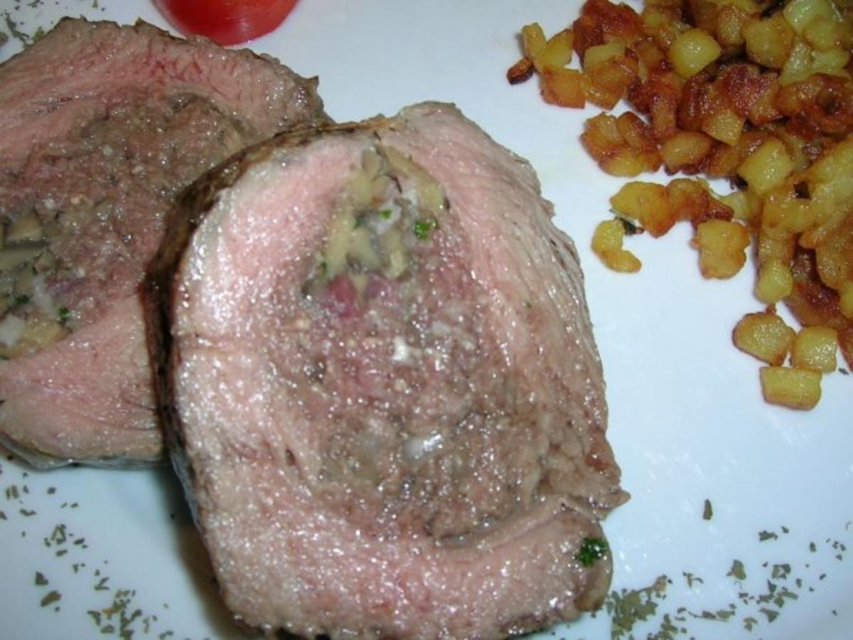 gefülltes Rumpsteak oder Carpet bag-Steak, mit Rissolèkartoffeln - Rezept - Bild Nr. 3