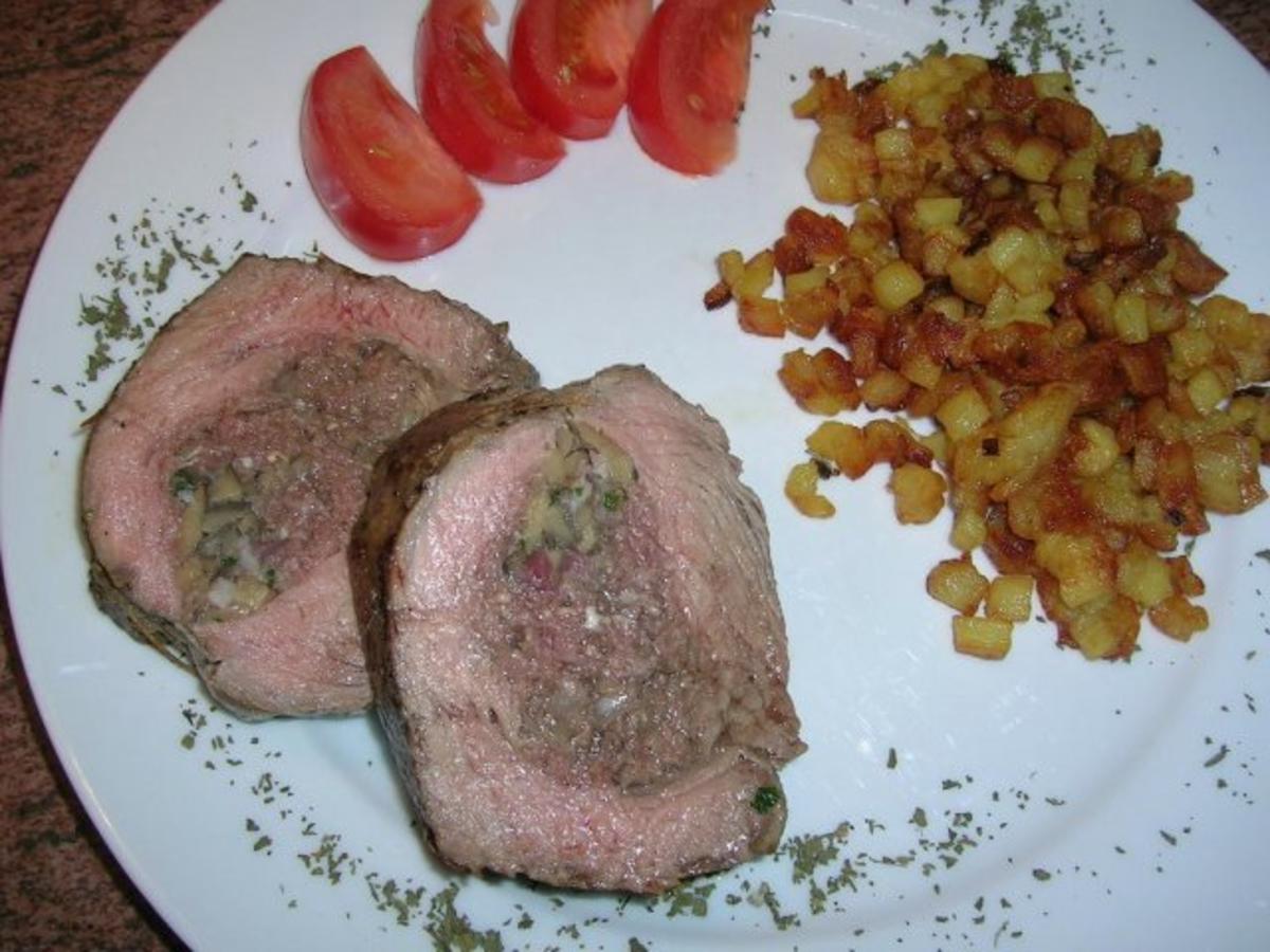 gefülltes Rumpsteak oder Carpet bag-Steak, mit Rissolèkartoffeln - Rezept - Bild Nr. 2