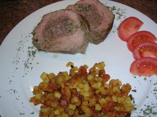 gefülltes Rumpsteak oder Carpet bag-Steak, mit Rissolèkartoffeln - Rezept - Bild Nr. 5