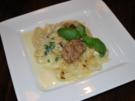 Marsala-Schweinefilet auf Bandnudeln in Basilikumsauce - Rezept