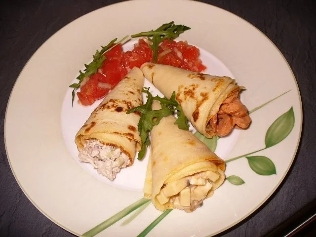 Eierkuchen-Hörnchen - Rezept