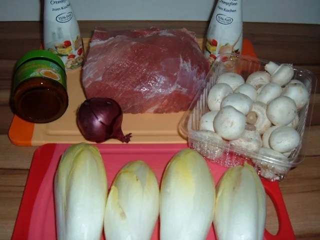 Fleisch : Schweinegeschnetzteltes mit Chicoree - Rezept - Bild Nr. 2