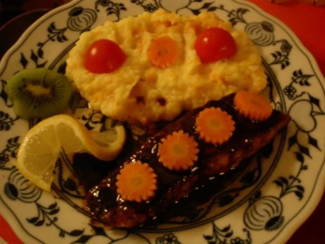 Lachsfilet mit Möhren-Kartoffelstampf und Feldsalat - Rezept - Bild Nr. 9