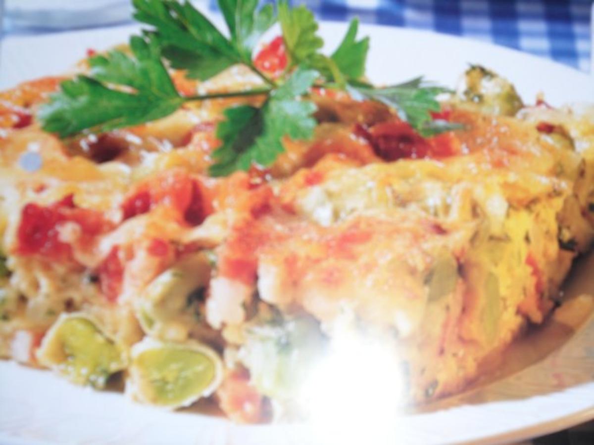 Bilder für Bohnenauflauf mit Bohne frisch oder TK und Zwiebel - Rezept