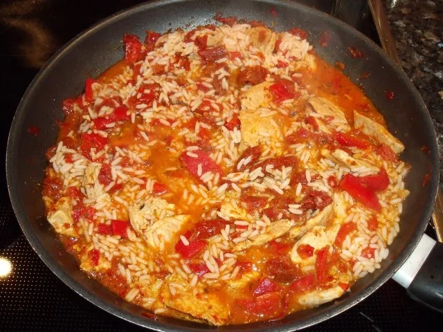 Fleisch-Tomaten-Paprika-Pfanne - Rezept