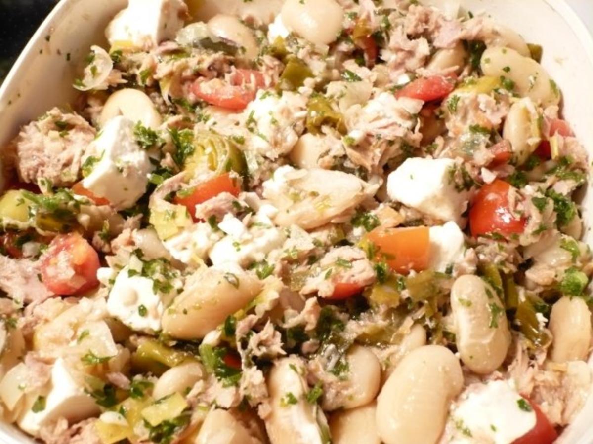 Bilder für Bohnensalat mit Feta und Thunfisch - Rezept