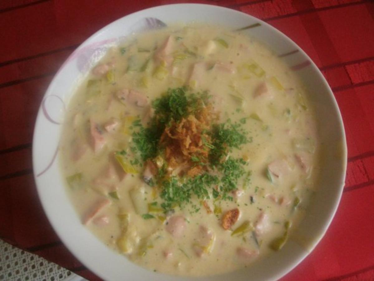 Porreefrischkäsesuppe - Rezept