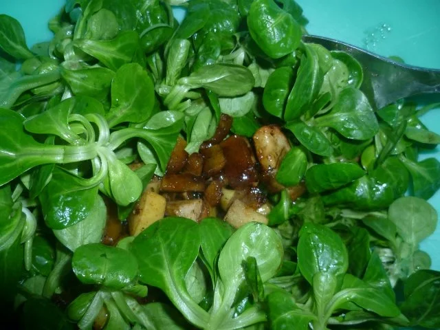 Entenbrust mit karamellisierten Rotwein-äpfeln auf Feldsalat - Rezept - Bild Nr. 5