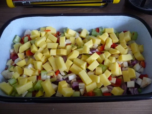 Fisch : Fischfilet auf einem bunten Gemüsebett - Rezept