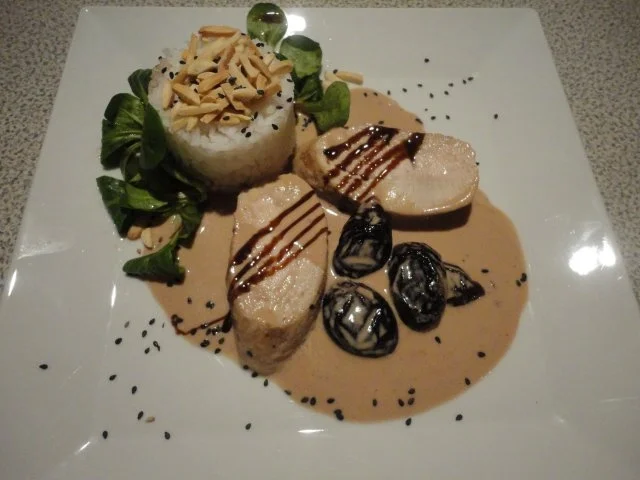 flambiertes Puten Filet mit Dörrpflaumen Sauce und Mandel Reis - Rezept - Bild Nr. 15