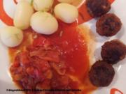 Fleischbällchen mit Letscho und Kartoffeln - Rezept