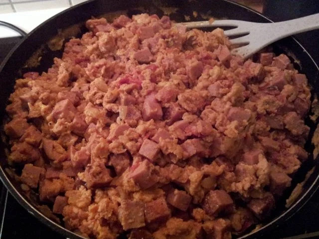 Rezept: Rūhrei mit Leberkäse und Tomaten Bild Nr. 5 Rūhrei mit Leberkäse und Tomaten - Rezept - Bild Nr. 5