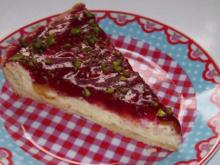 Torten/Kuchen: Pfirsich-Käse-Tarte mit Cassis-Guss - Rezept