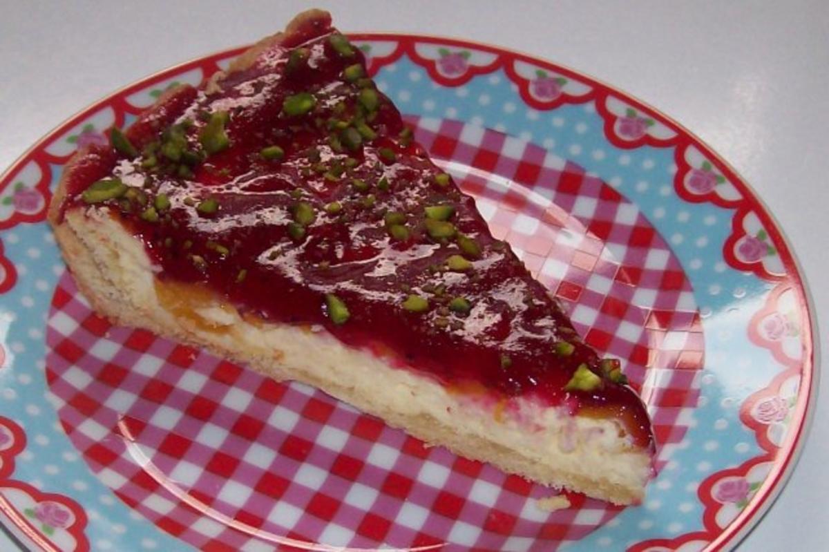 Bilder für Torten/Kuchen: Pfirsich-Käse-Tarte mit Cassis-Guss - Rezept