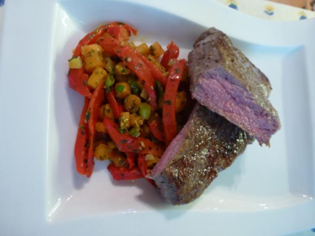 Verschärfte Gemüsepfanne mit NT-Steaks - Rezept By Test00