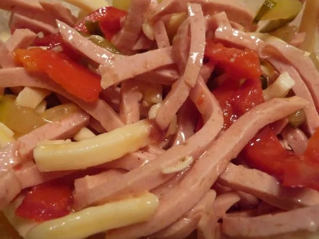 Salate : Käse - Wurstsalat - Rezept - Bild Nr. 3