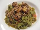Tiger Prawns im Knuspermantel auf scharfen Bandnudeln - Rezept