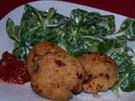 Graupenplätzchen mit Feldsalat - Rezept