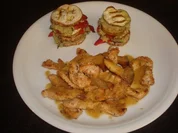 Putengeschnetzeltes mit Pilzen und Gemüsetürmchen - Rezept