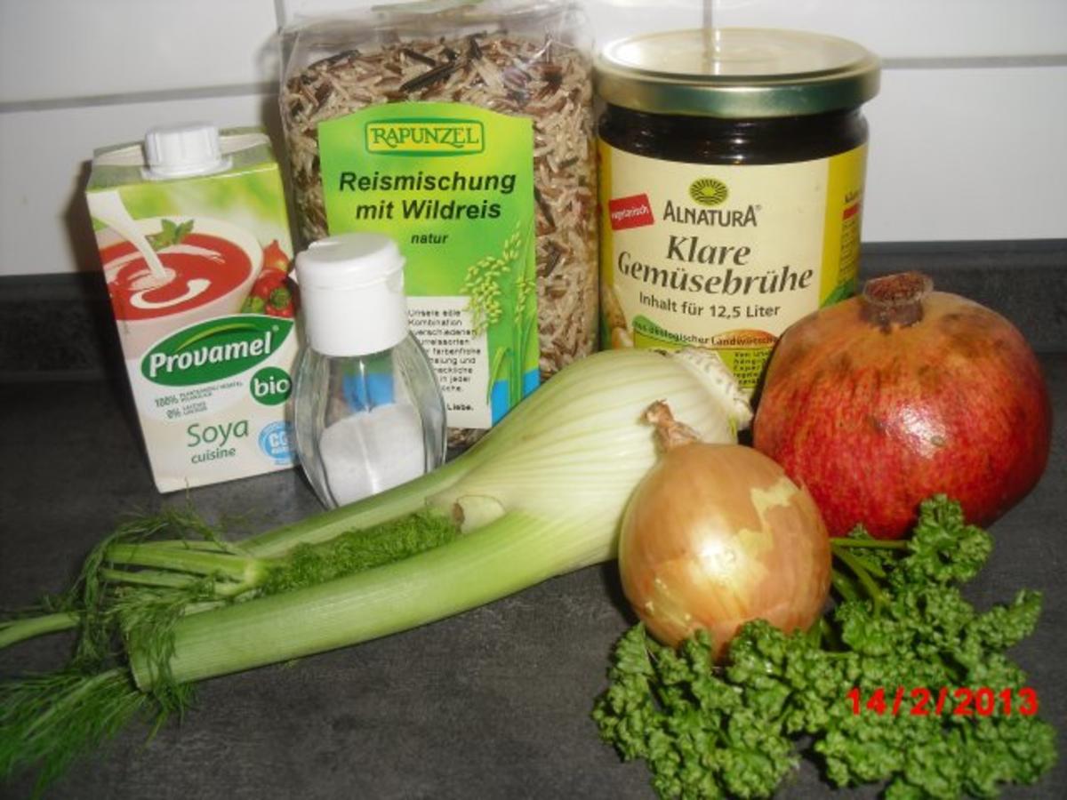 Reis-Salat, mit Granatapfel und Fenchel, - Rezept - Bild Nr. 2