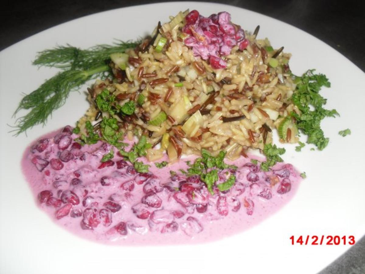 Reis-Salat, mit Granatapfel und Fenchel, - Rezept - Bild Nr. 7