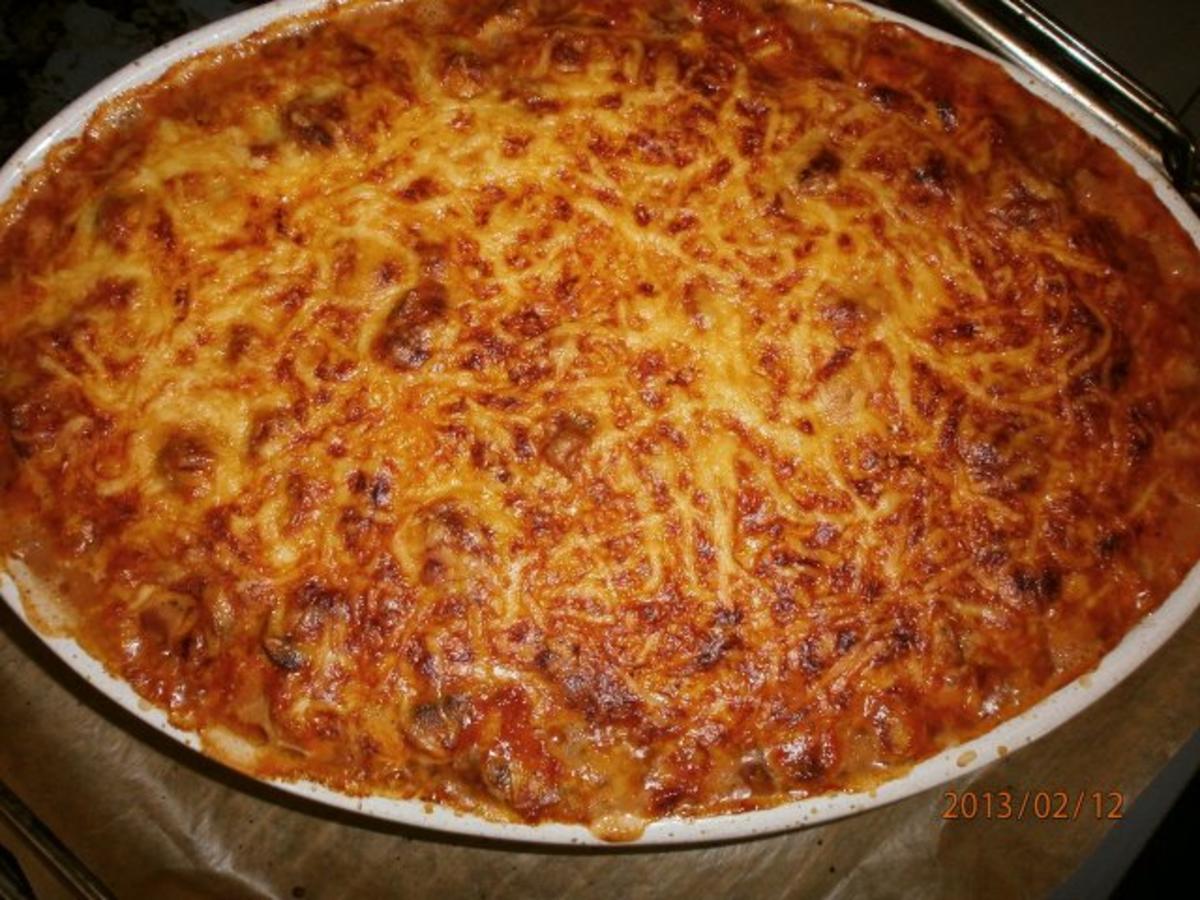 Überbackene Pizza-Pflanzer'l mit tomatiger Sahne-Pilz-Soße - Rezept - Bild Nr. 10