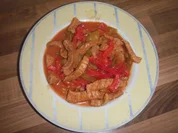 Rezept: Holsteiner Paprikageschnetzeltes biรchen scharf :) Holsteiner Paprikageschnetzeltes biรchen scharf :) - Rezept