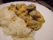 Fleisch, Schwein: Schweine-Rahmgemüse-Ragout an Safran-Reis - Rezept