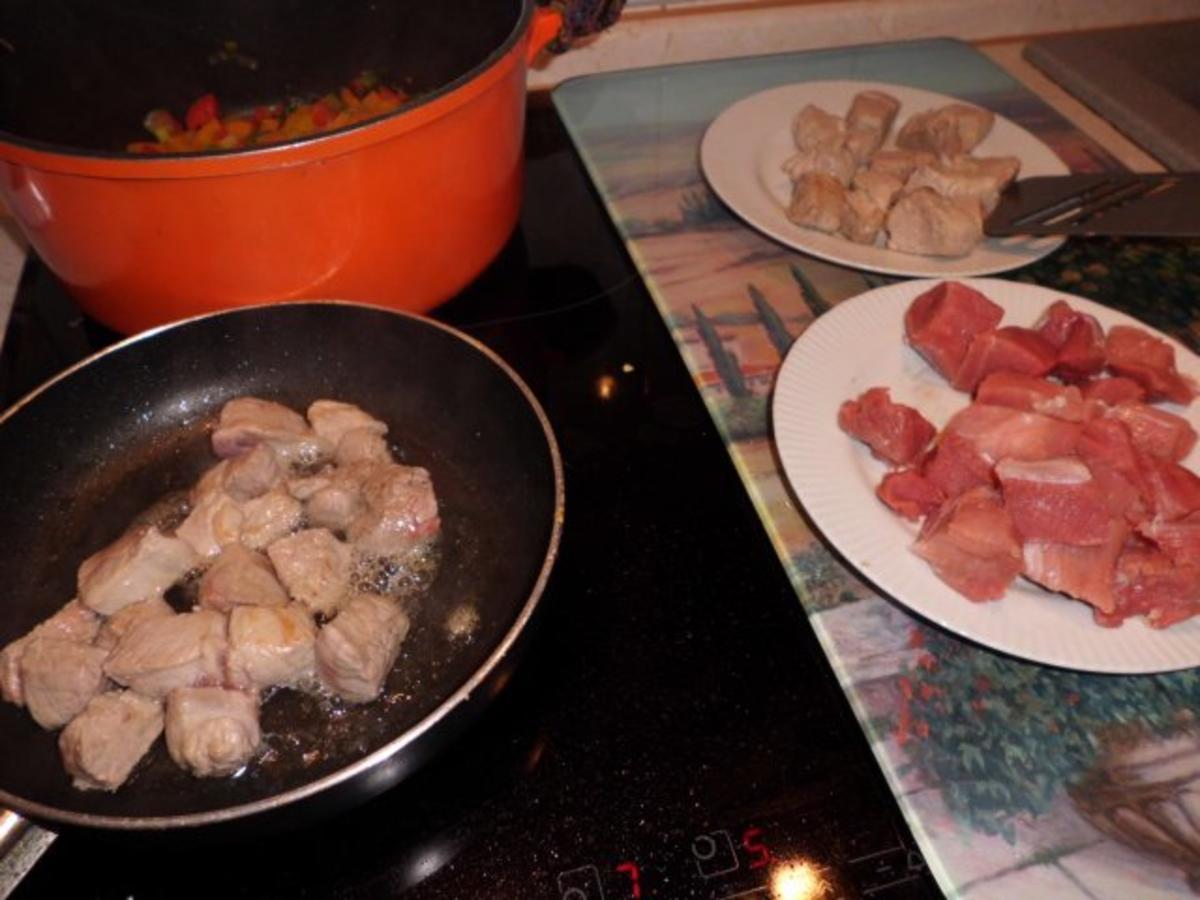 Fleisch, Schwein: Schweine-Rahmgemüse-Ragout an Safran-Reis - Rezept - Bild Nr. 5