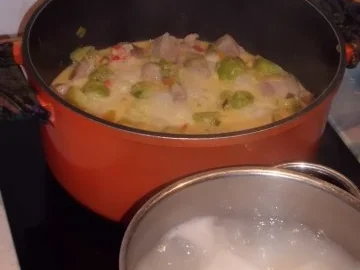 Fleisch, Schwein: Schweine-Rahmgemüse-Ragout an Safran-Reis - Rezept - Bild Nr. 6