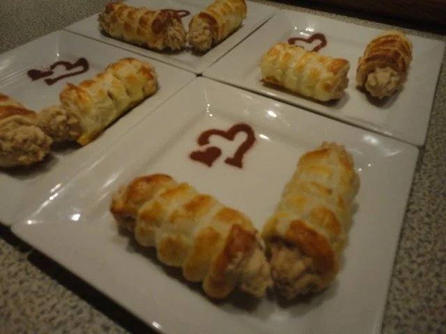 Blätterteig Rollen mit  Baileys Creme - Rezept