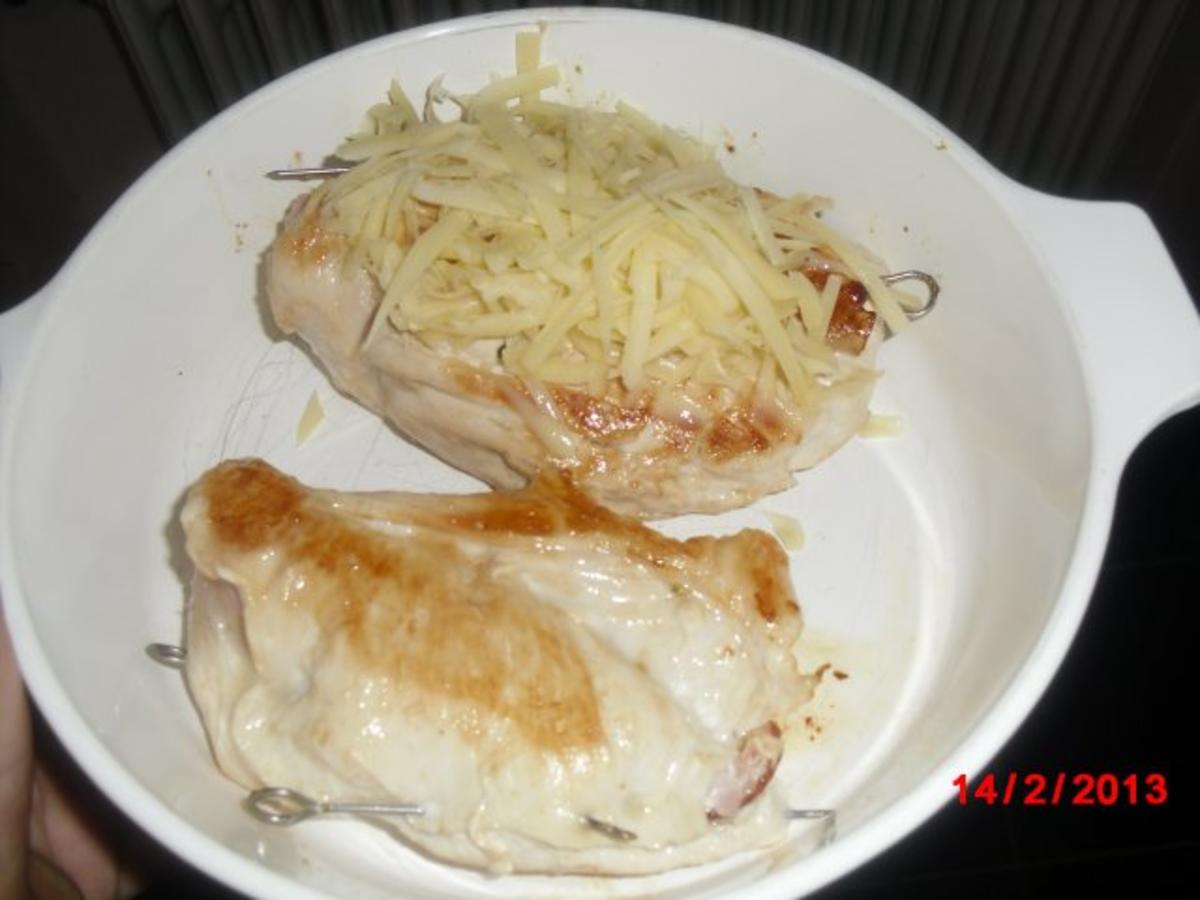 Hähnchen gefüllt mit Schinken & Käse, - Rezept - Bild Nr. 7