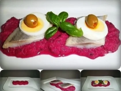 Rezept: Matjes auf Rote Bete Creme Bild Nr. 2 Matjes auf Rote Bete Creme - Rezept - Bild Nr. 2