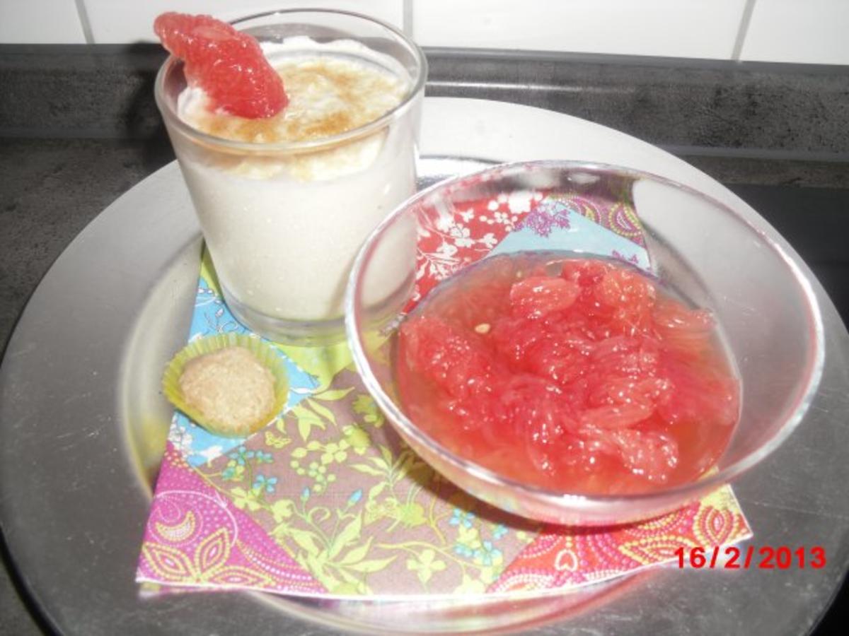 Vanille-Sahne-Joghurt mit Grapefruit - Rezept