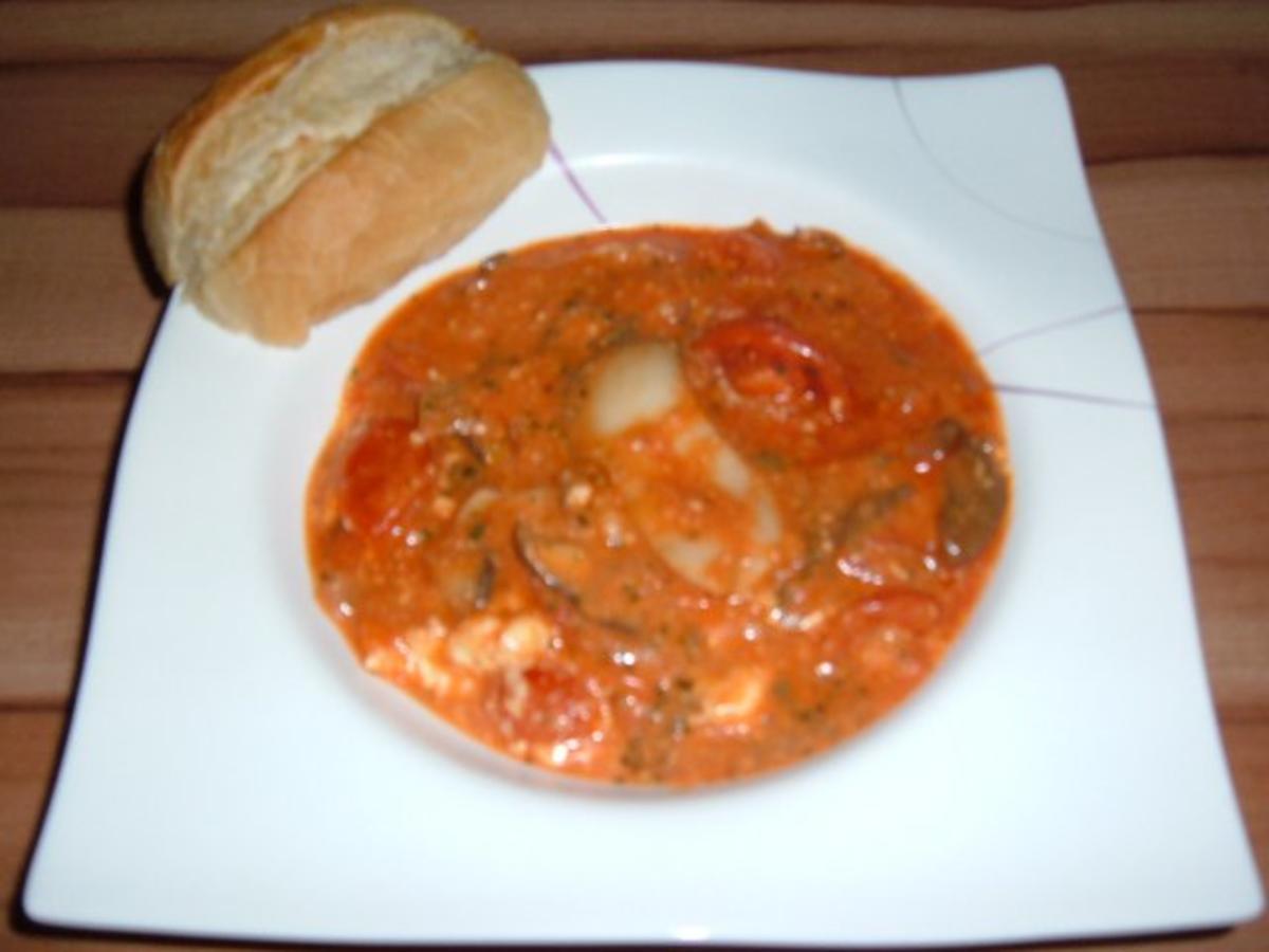 Pfannengericht : Kräuterseitlinge mit Feta und Tomaten - Rezept - Bild Nr. 7